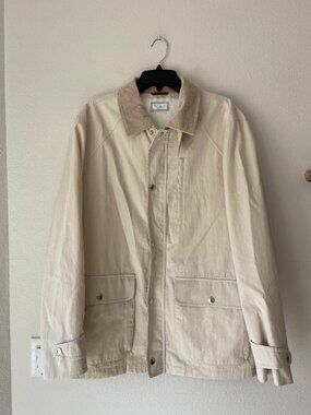 Brunello Cucinelli BEIGE Cotton Blend Denim Field Jacket SZ 54